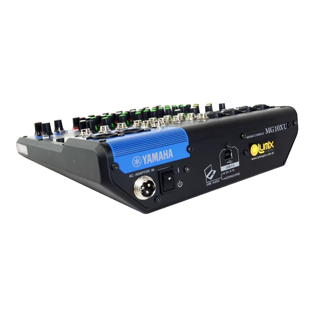 Mesa de som 10 canais Yamaha MG10XU ideal para performances ao
