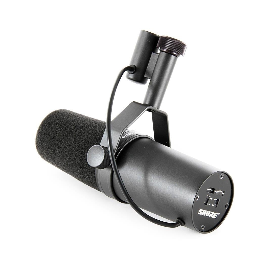 Microfone Dinâmico Vocal para Estúdio Shure SM7B com anti-puff e