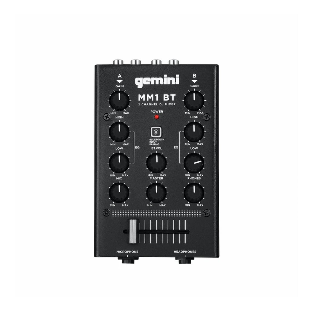 Mixer DJ analógico Bluetooth Gemini MM1BT é um aparelho