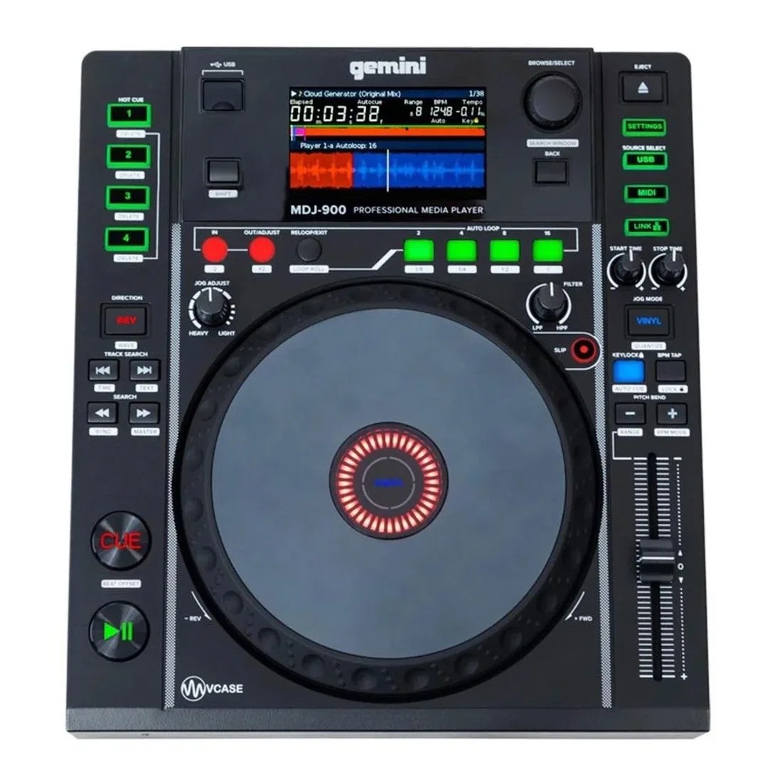 CD Player CDJ Simples Mesa CD-R e MP3 USB Gemini MDJ900