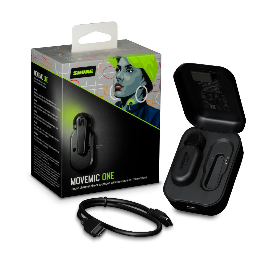 Microfone Lapela Sem Fio MoveMic One Shure MV-ONE-Z7