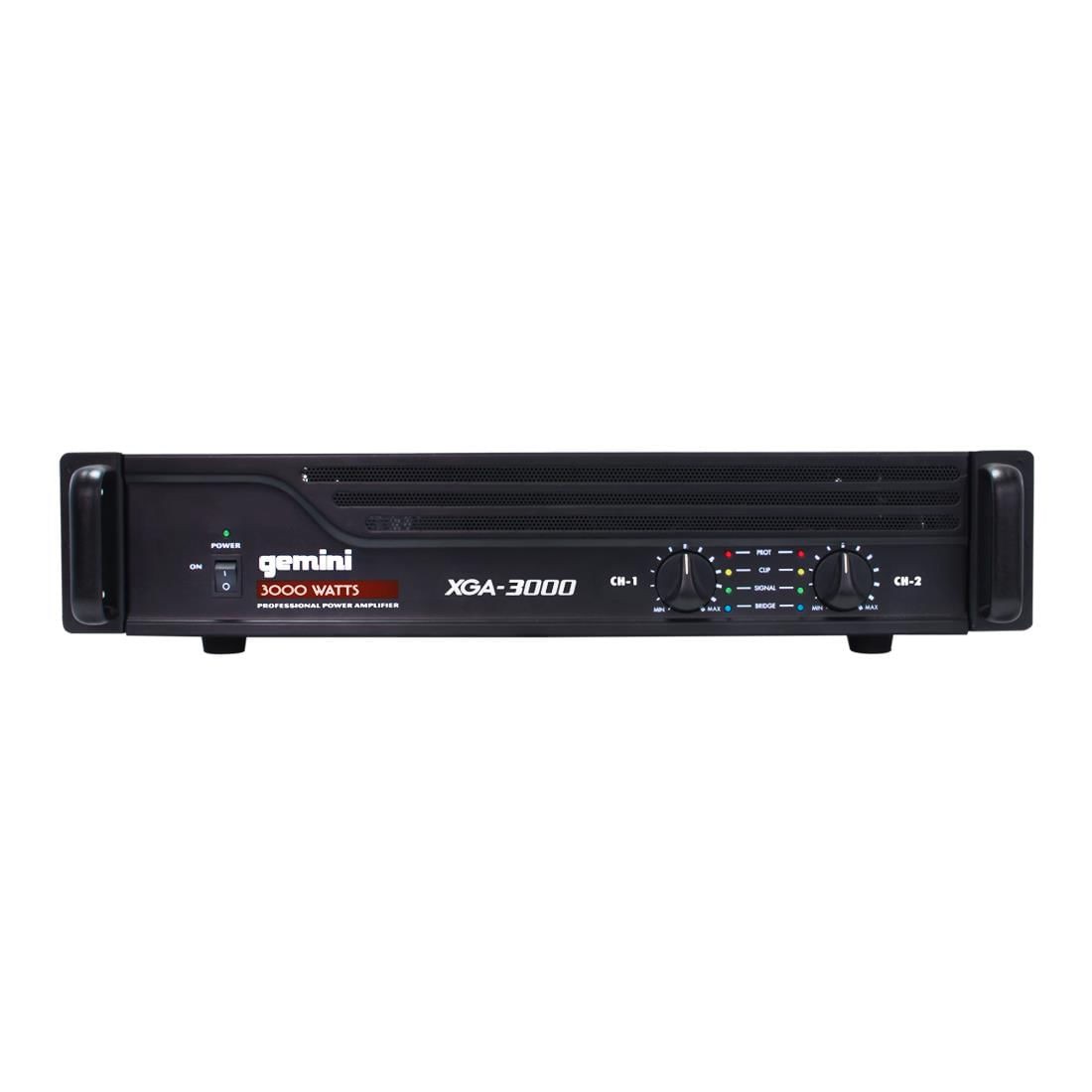 O amplificador Gemini XGA-3000 possui entrada balanceada XLR e ¼