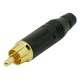 Conector RCA Macho Cabo Amphenol ACPRBLK-Preto