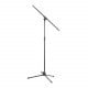 Pedestal Microfone Aço Pés Dobráveis Preto Aweda AMS-1154B