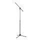 Pedestal Microfone Aço Telescópico Preto Aweda AMS-3154B