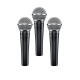 Kit com 3 Microfones SM58 Shure SM58LCKIT3