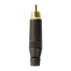 Conector RCA Macho De Cabo Preto Amphenol ACPRBLKi