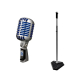 Kit Retrô para Palco com Microfone Shure SUPER55 + Pedestal SUPER55MS7625PG