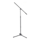 Pedestal Microfone Aço Telescópico Preto Aweda AMS-3115B